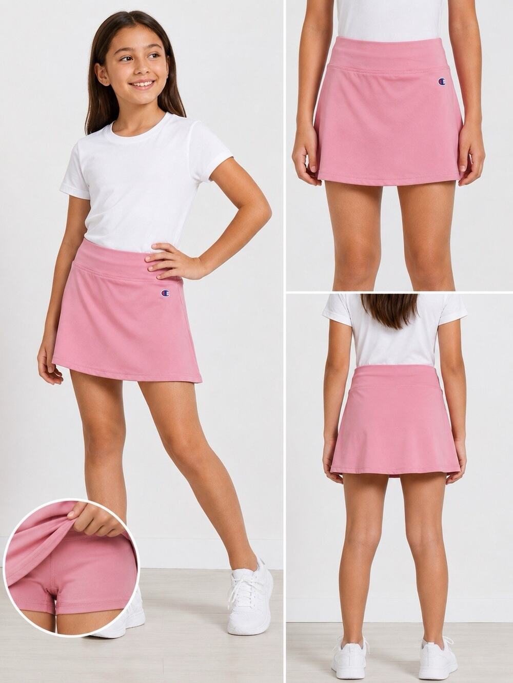 Champion Girls M 7/8 Pink Athletic Skort Tennis Golf Running Stretch